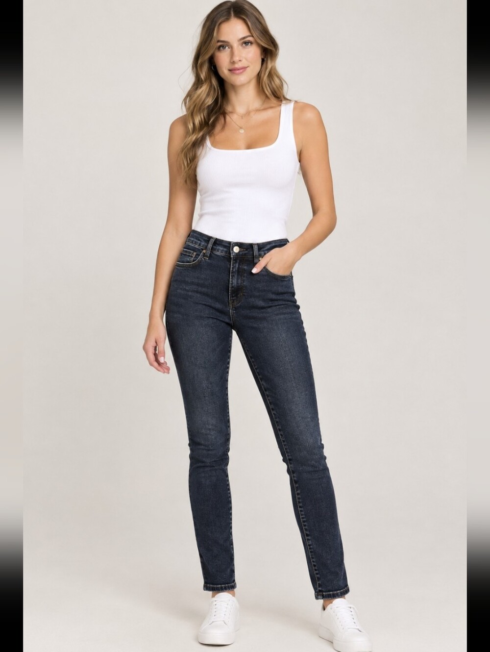 Good American Good Legs Organic Cotton Dark Wash Skinny Jeans, 8 / 29